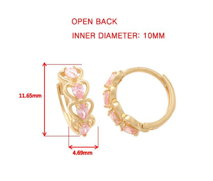 Real 10k Solid Yellow Gold Fancy Hoop Huggies Leaf Earrings