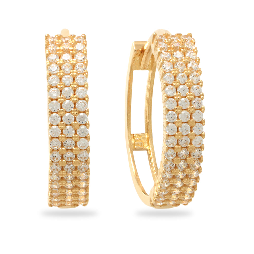 real 10k solid yellow gold fancy hoop large huggies earrings (Copy)
