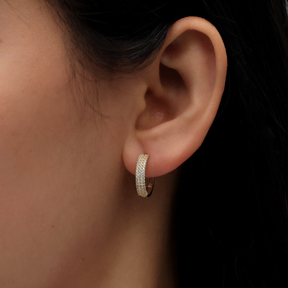 real 10k solid yellow gold fancy hoop large huggies earrings (Copy)