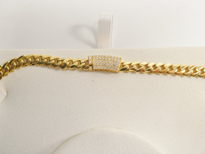 6mm Monaco Link Chain Necklace Moissanite Real 925 Sterling Silver