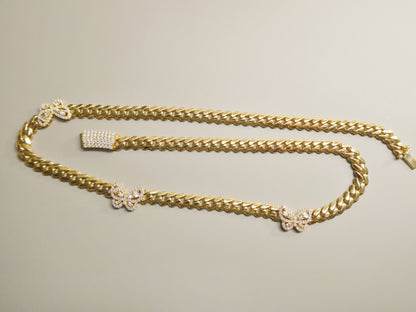 6mm Monaco Link Chain Necklace Moissanite Real 925 Sterling Silver