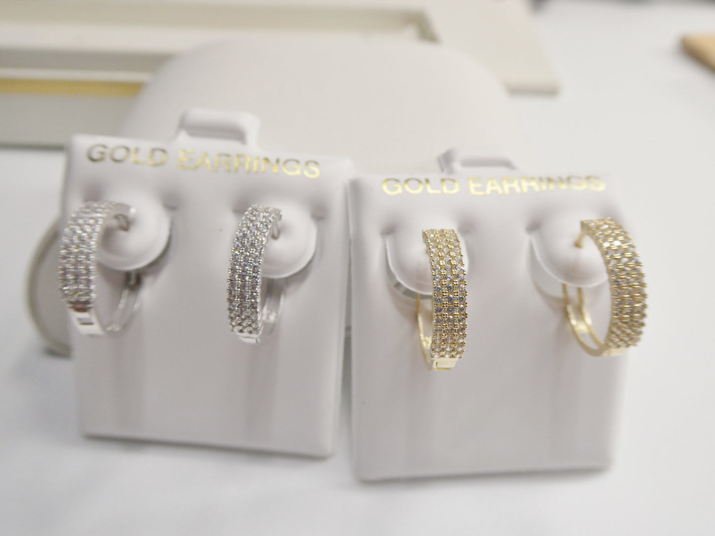 real 10k solid yellow gold fancy hoop large huggies earrings (Copy)