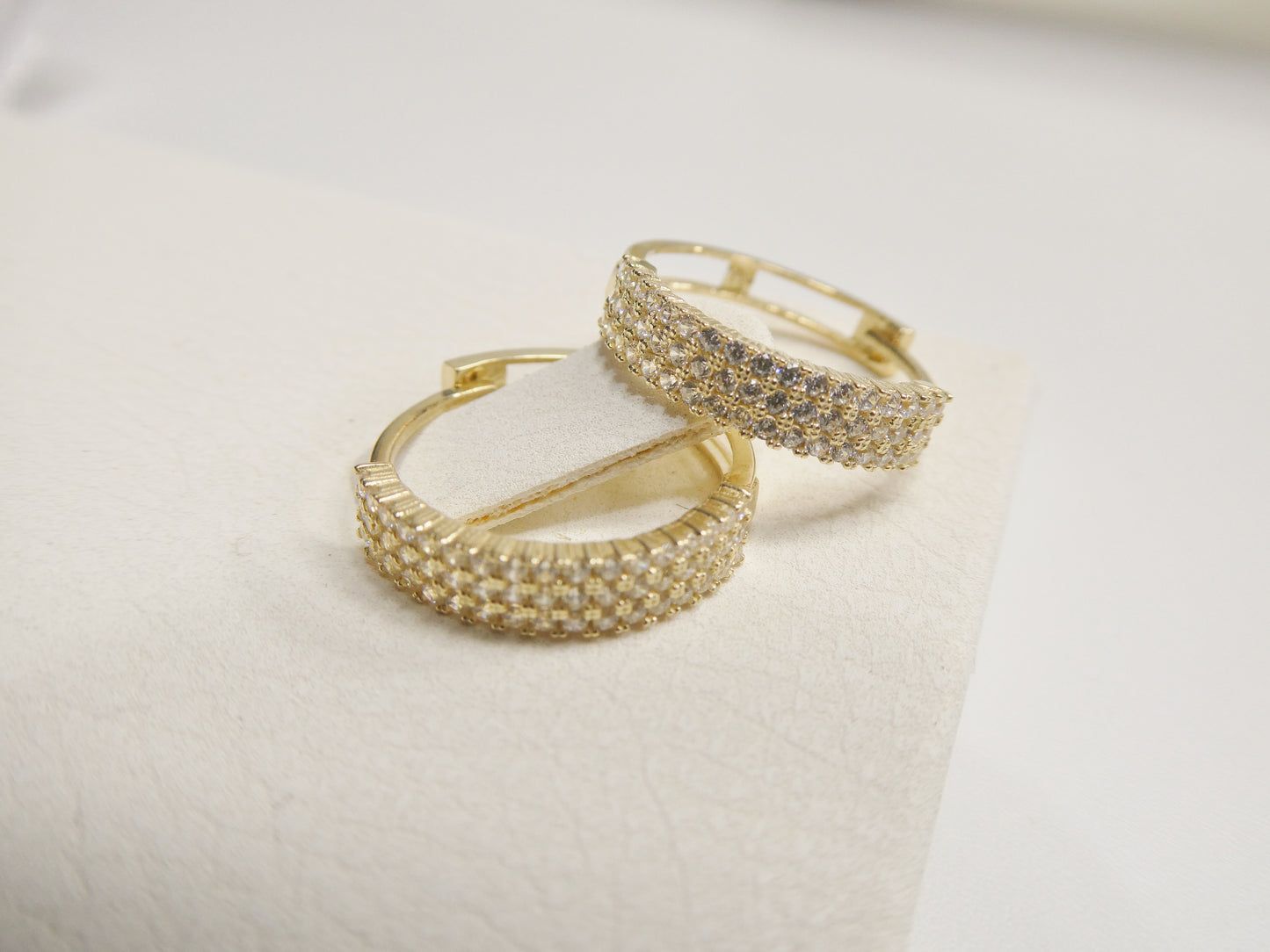 real 10k solid yellow gold fancy hoop large huggies earrings (Copy)