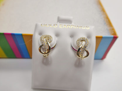 Real 10k Solid Yellow Gold Fancy Hoop Huggies Earrings