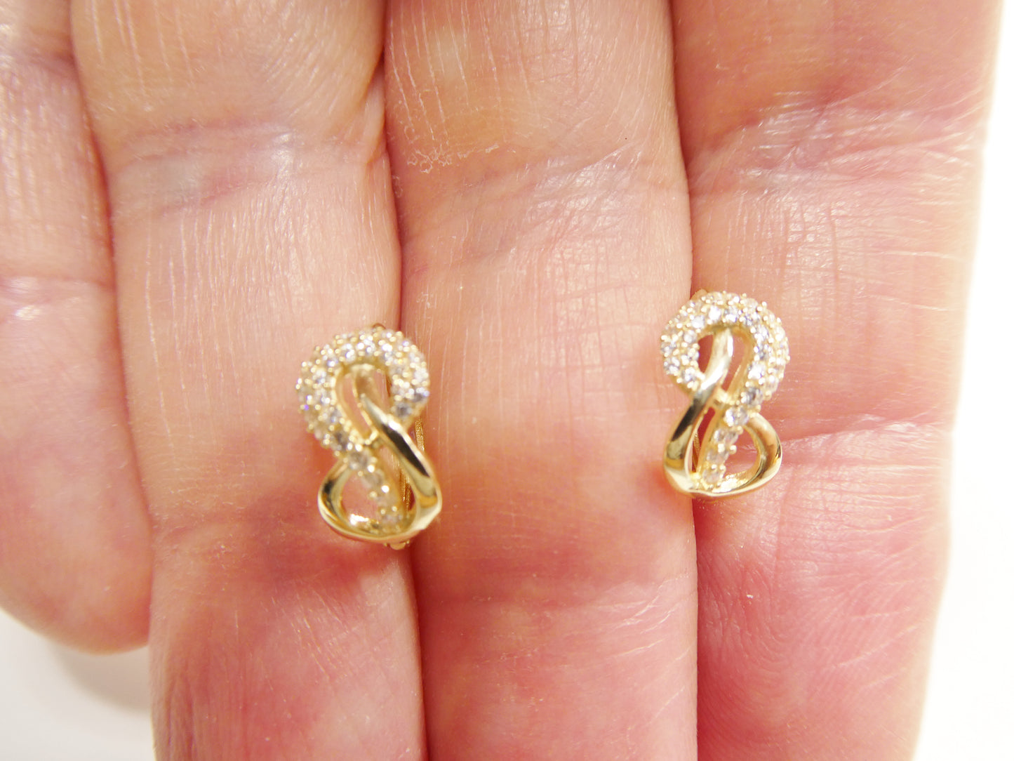 Real 10k Solid Yellow Gold Fancy Hoop Huggies Earrings