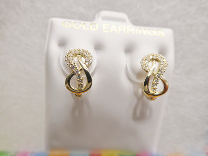 Real 10k Solid Yellow Gold Fancy Hoop Huggies Earrings