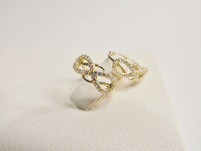 Real 10k Solid Yellow Gold Fancy Hoop Huggies Earrings