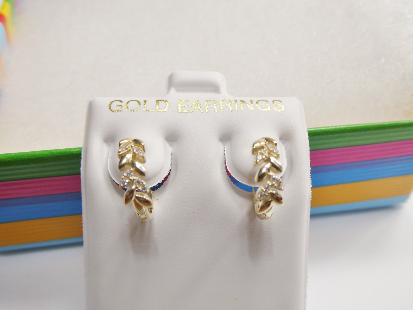 Real 10k Solid Yellow Gold Fancy Hoop Huggies Earrings
