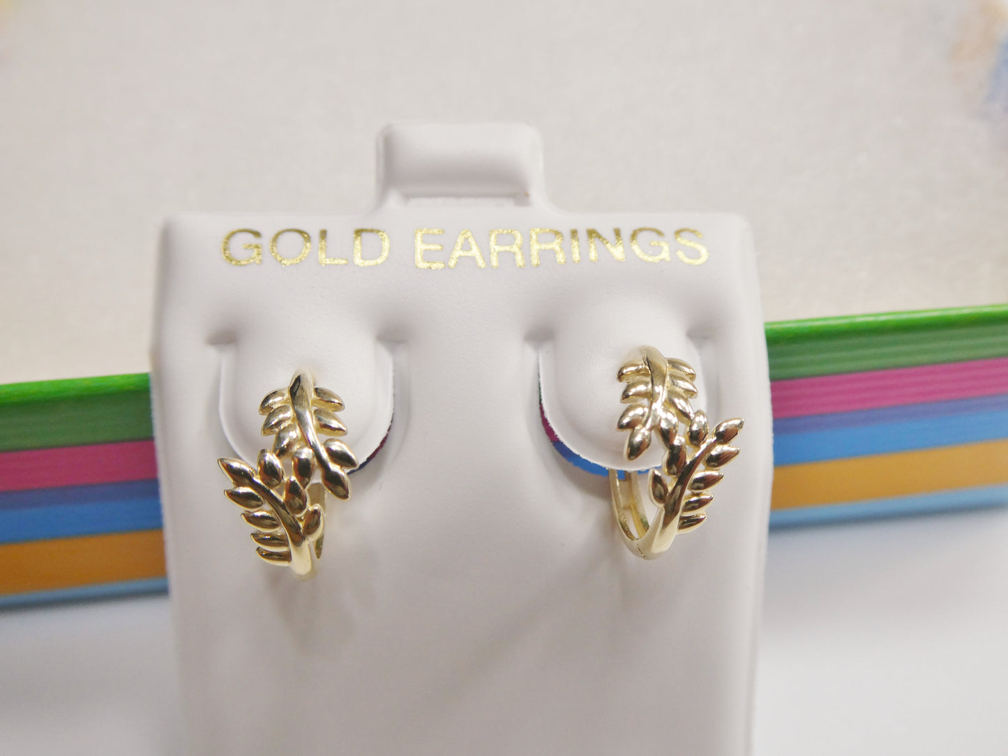Real 10k Solid Yellow Gold Fancy Hoop Huggies Earrings