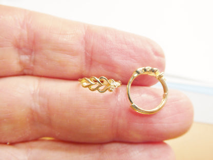 Real 10k Solid Yellow Gold Fancy Hoop Huggies Earrings
