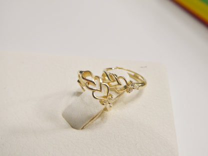 Real 10k Solid Yellow Gold Fancy Hoop Huggies Earrings