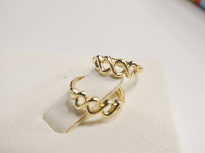 Real 10k Solid Yellow Gold Fancy Hoop Huggies Earrings