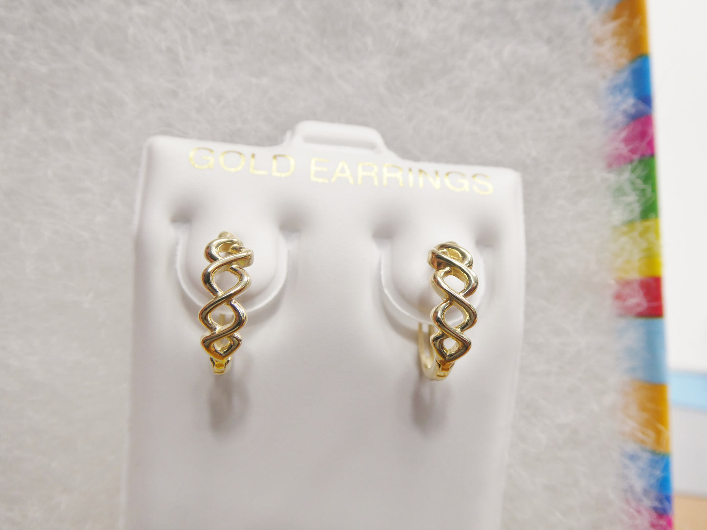 Real 10k Solid Yellow Gold Fancy Hoop Huggies Earrings