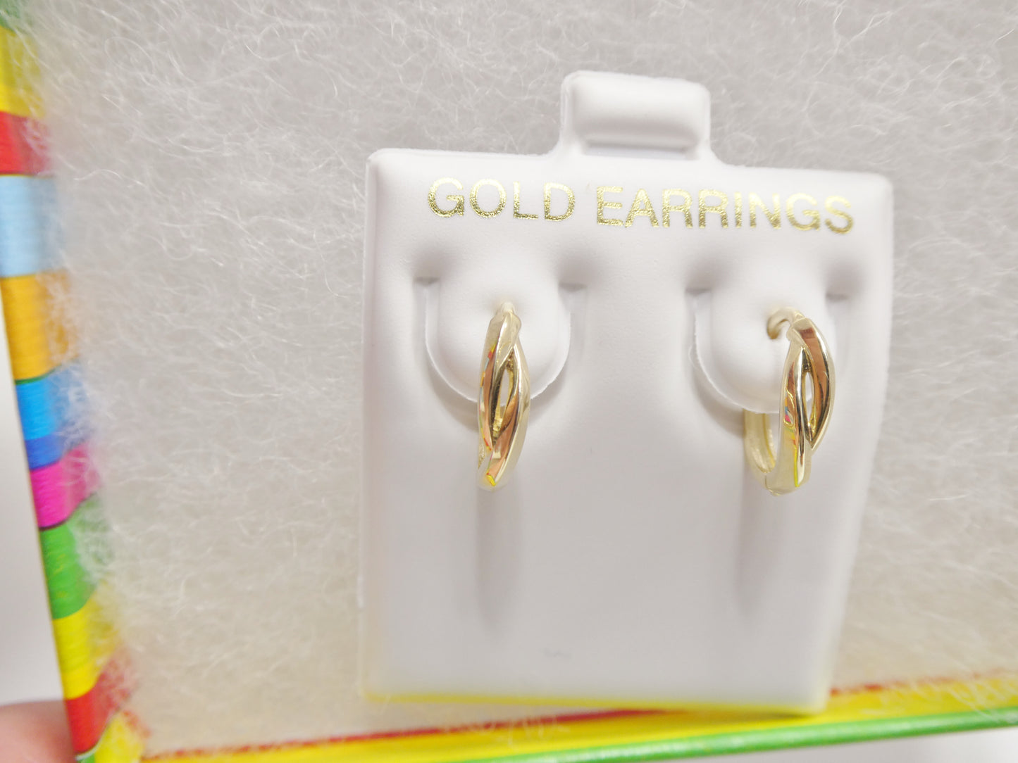Real 10k Solid Yellow Gold Fancy Hoop Huggies Earrings