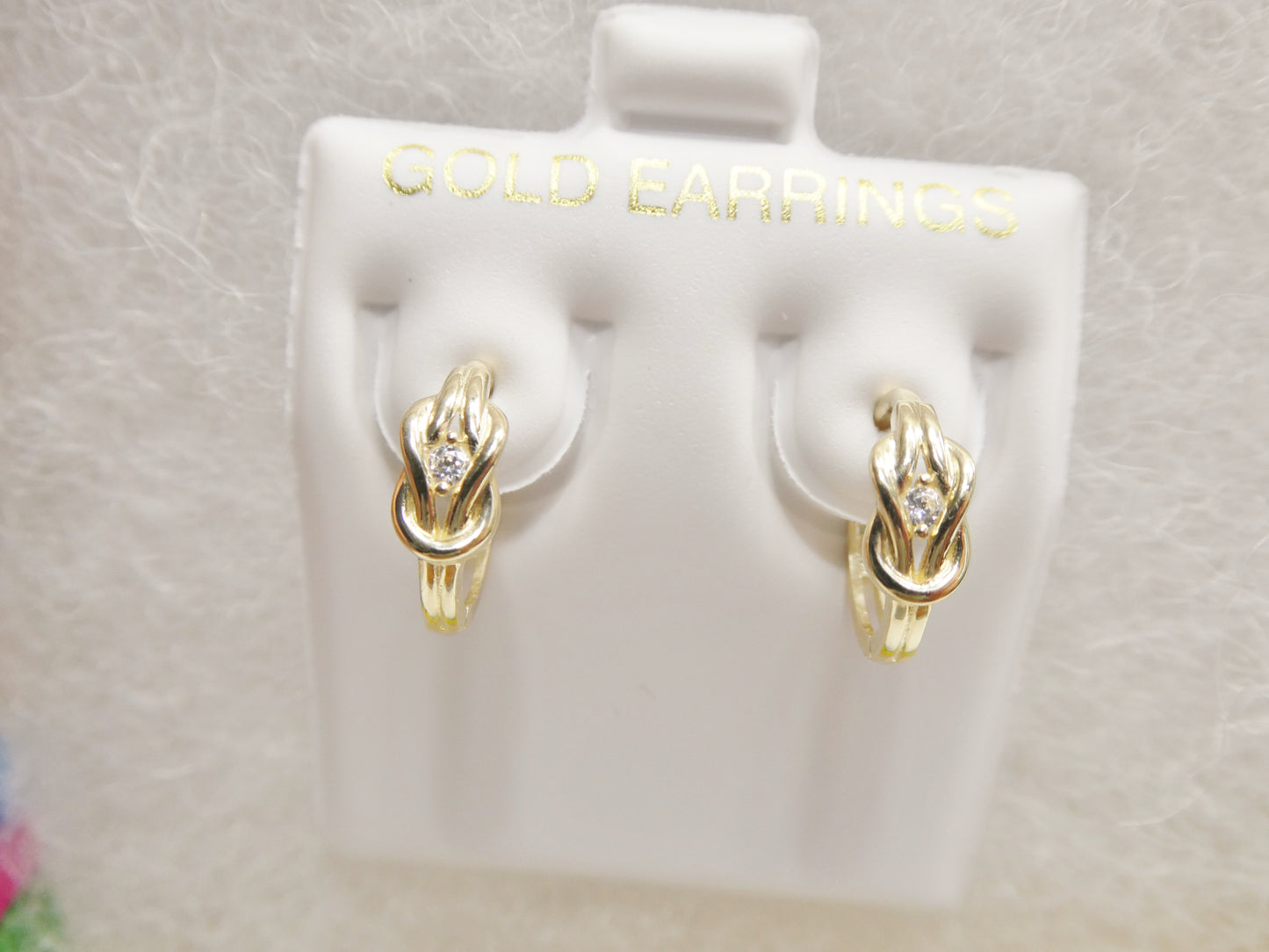Real 10k Solid Yellow Gold Fancy Hoop Huggies Earrings