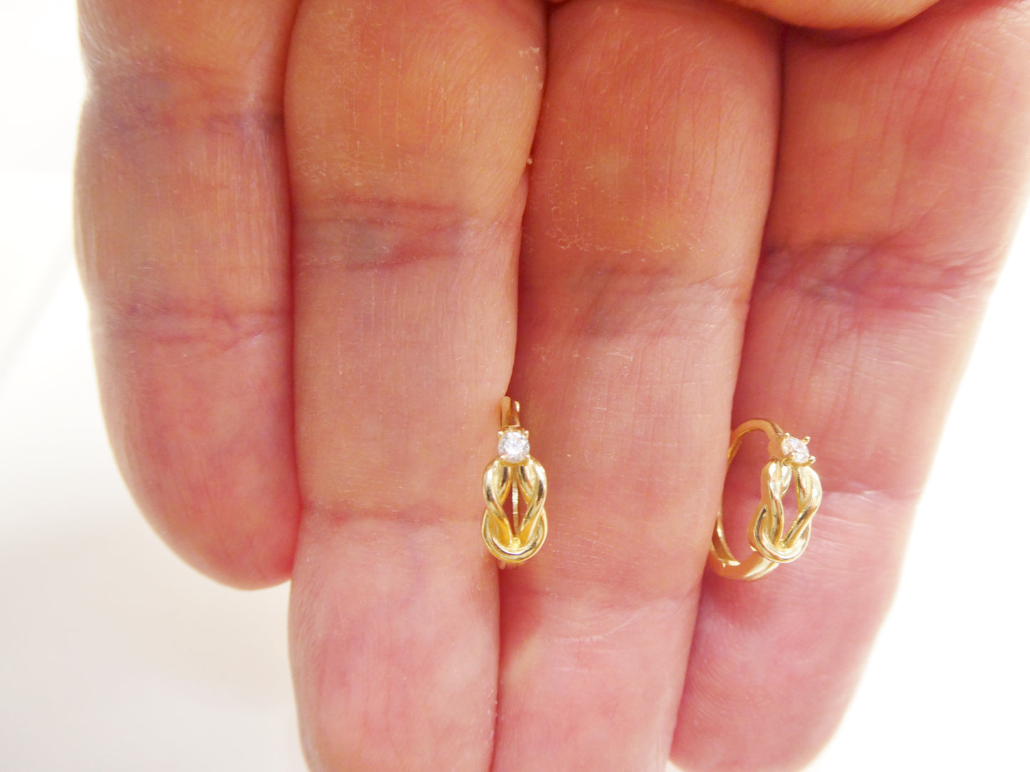 Real 10k Solid Yellow Gold Fancy Hoop Huggies Earrings