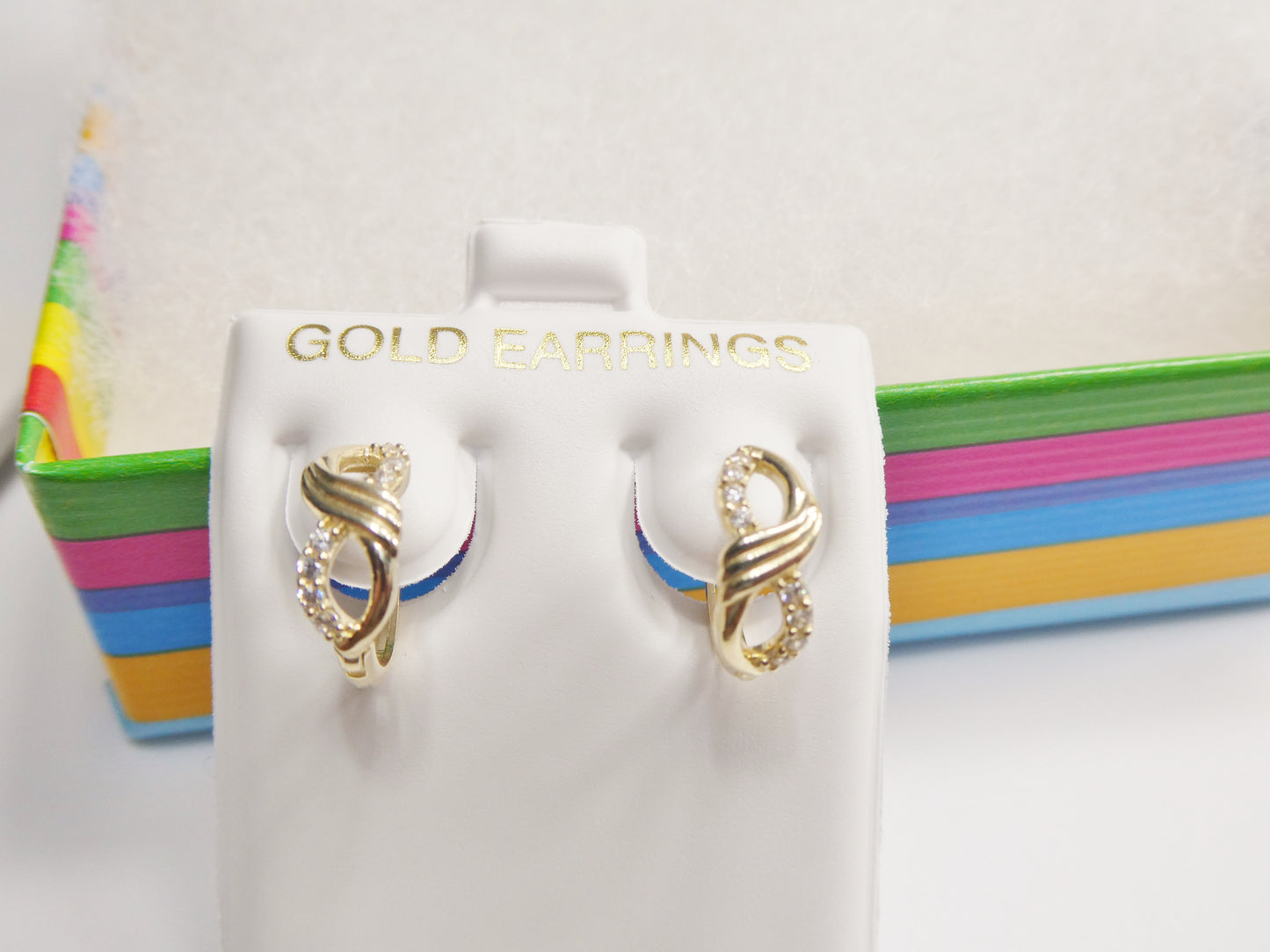 Real 10k Solid Yellow Gold Fancy Hoop Huggies Earrings