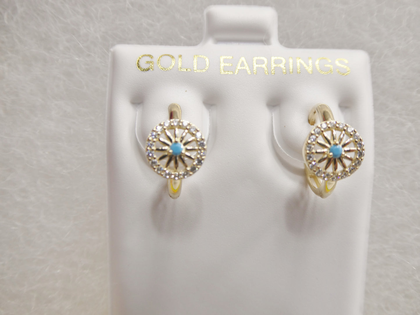 Real 10k Solid Yellow Gold Fancy Hoop Huggies Earrings