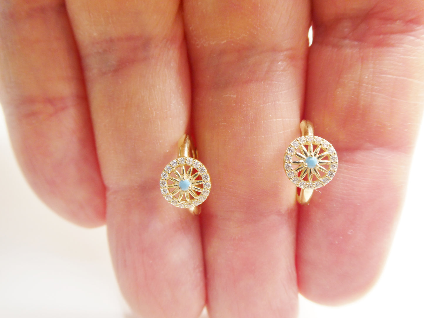 Real 10k Solid Yellow Gold Fancy Hoop Huggies Earrings