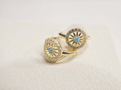 Real 10k Solid Yellow Gold Fancy Hoop Huggies Earrings