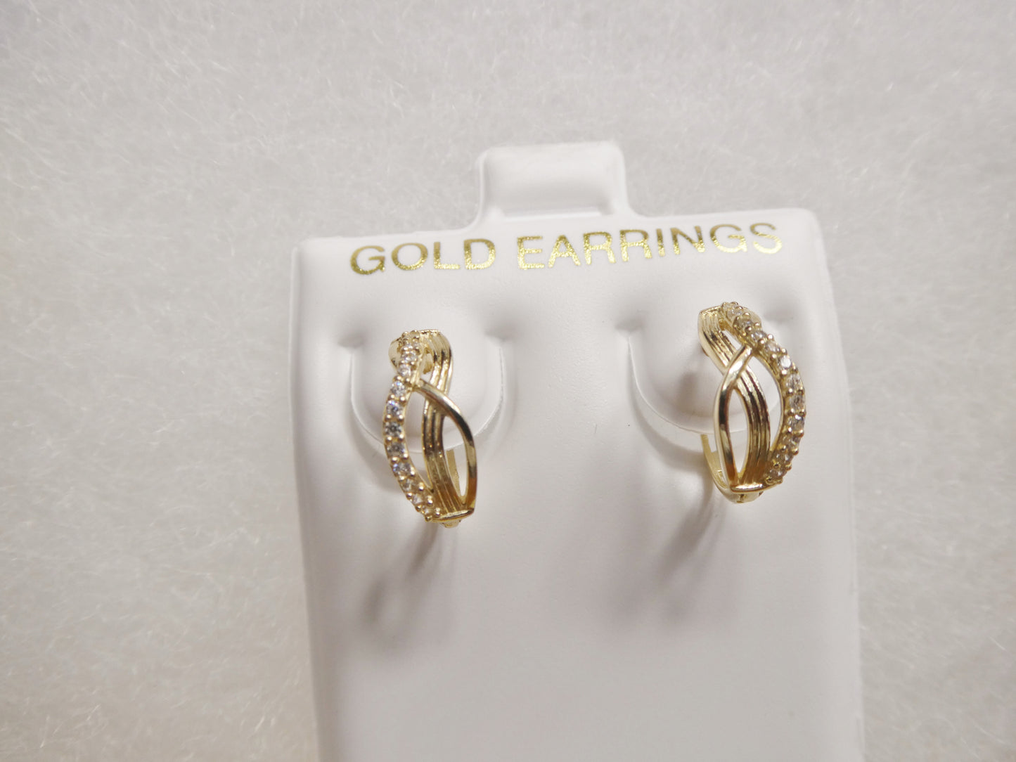 Real 10k Solid Yellow Gold Fancy Hoop Huggies Leaf Earrings