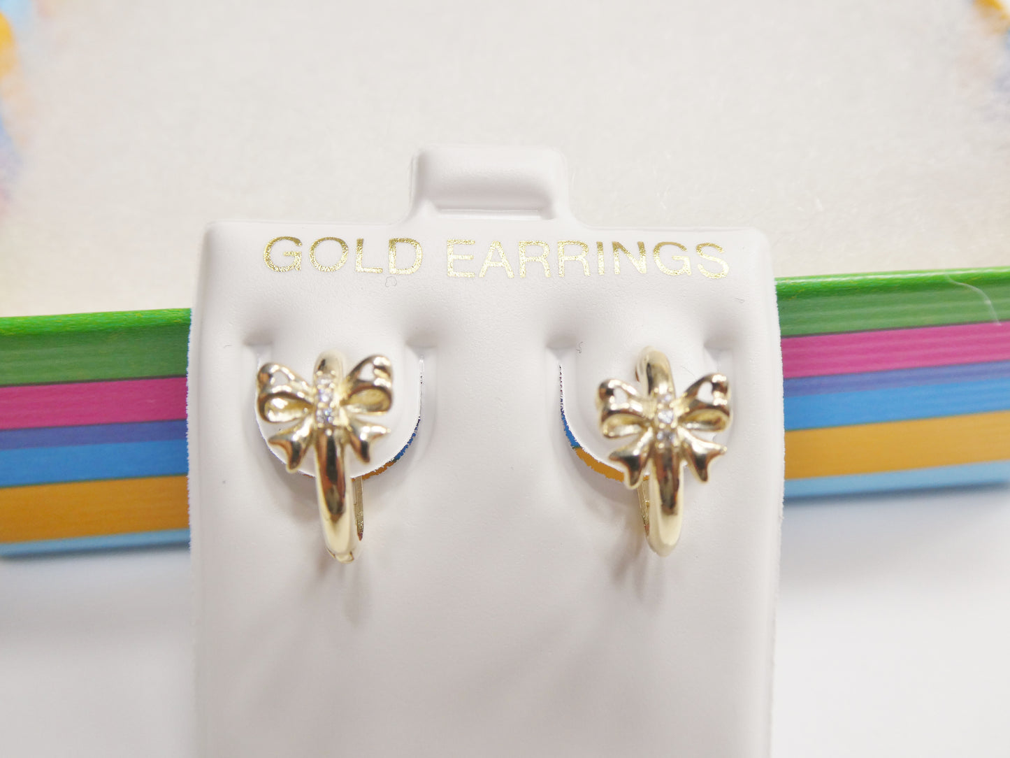 Real 10k Solid Yellow Gold Fancy Hoop Huggies Leaf Earrings