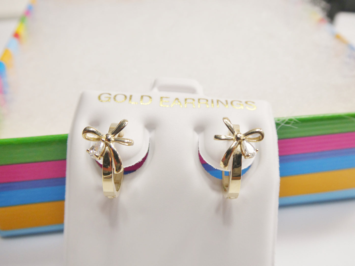 Real 10k Solid Yellow Gold Fancy Hoop Huggies Leaf Earrings