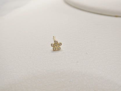 14k Real Solid Yellow Gold Flower Nose Rings