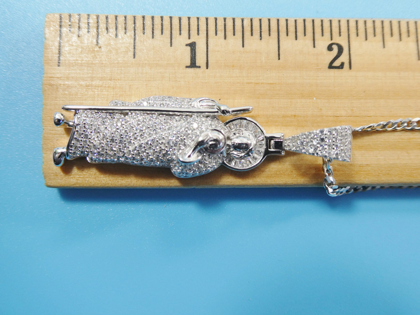 real 925 sterling silver 18 inch curb chain and saint jude pendent charm
