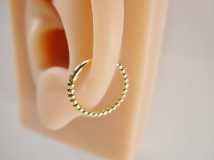 14k Real Solid Yellow Gold Cartilage Daith Septum Body Ring Piercing
