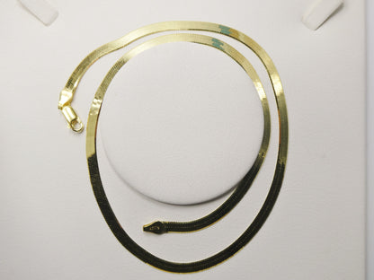 Real 4.5mm 925 Sterling Silver Herringbone Necklace/Choker 14k Yellow Gold Finish