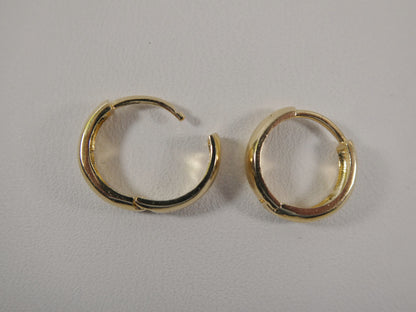 Real 10k Solid Yellow Gold High Polish Plain Hoop Huggie Earrings