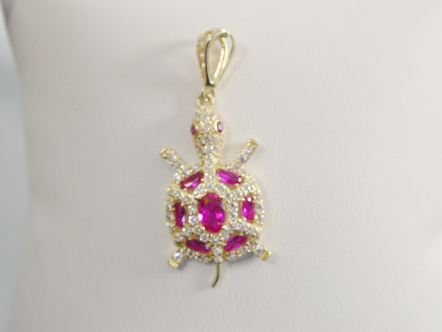 14k real solid yellow gold turtle charm pendent