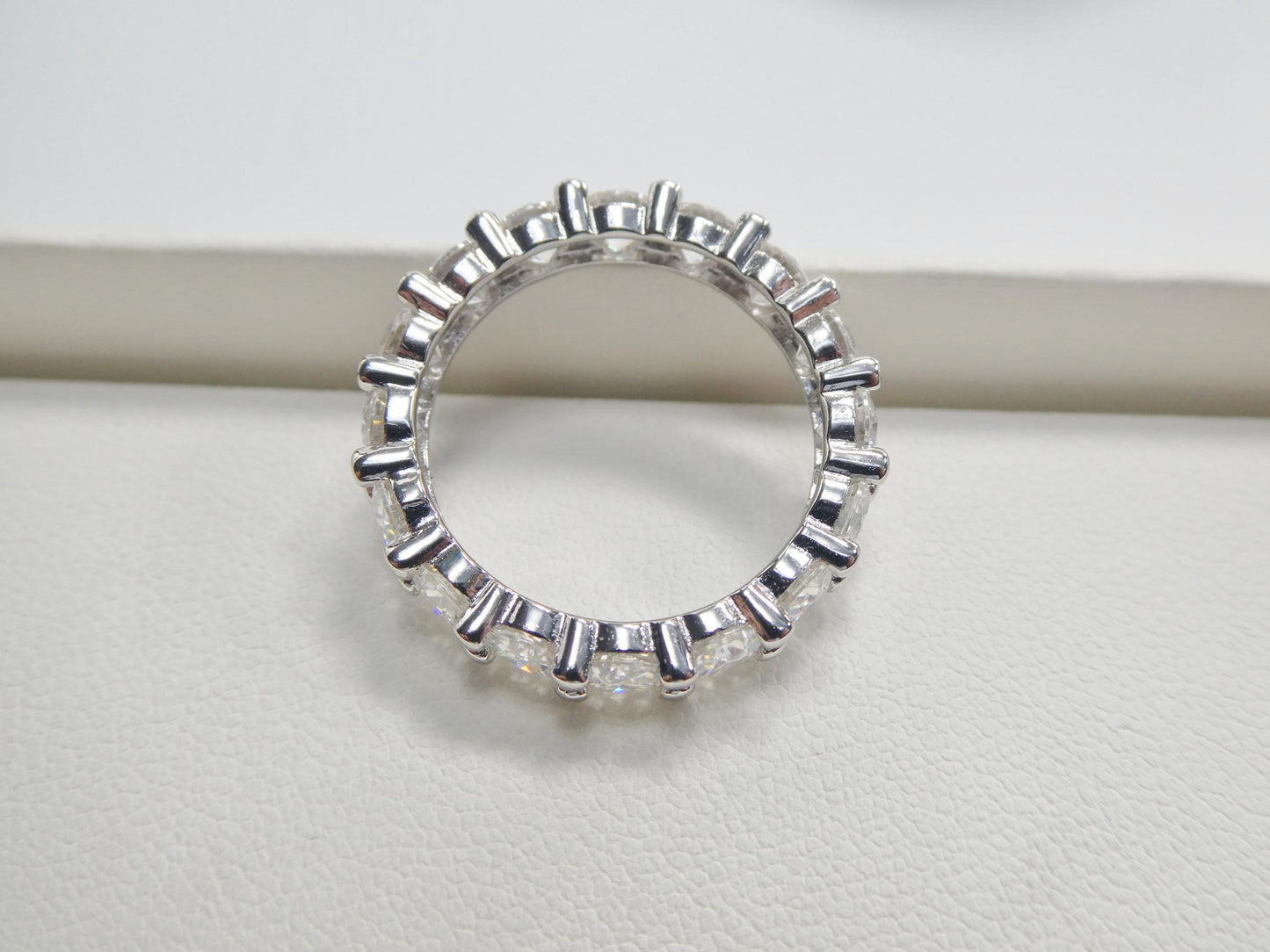 real 925 sterling silver solitaire moissanite anniversary eternity ladies band