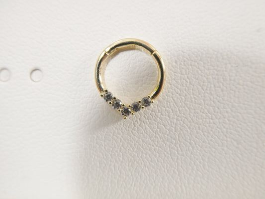 14k Real Solid Yellow Gold Cartilage Daith Septum Body Ring piercing