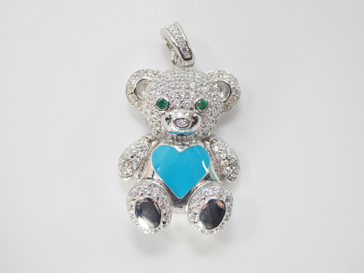 925 sterling silver enamel color teddy bear pendent charm