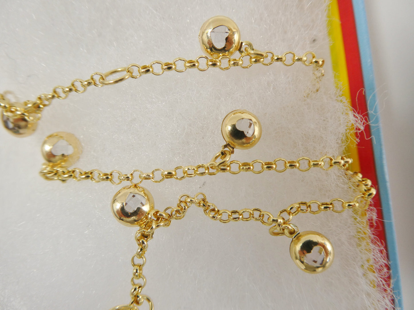 real 14k solid yellow gold 9 inch anklet bracelet
