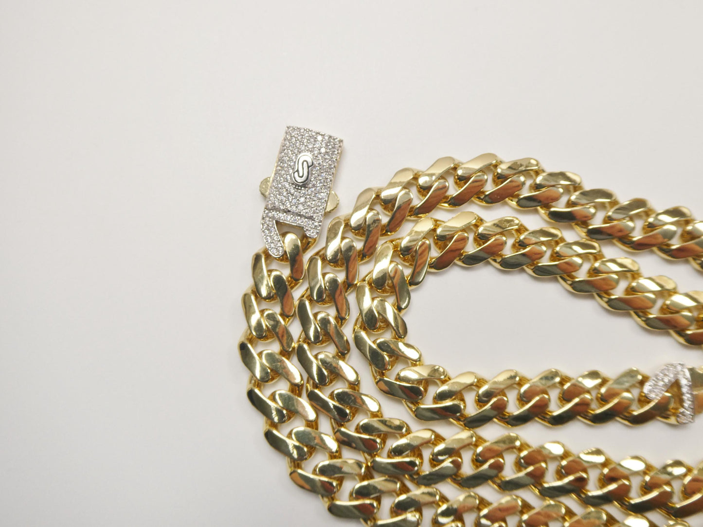 9mm Monaco link chain necklace bracelet moissanite real 925 sterling silver
