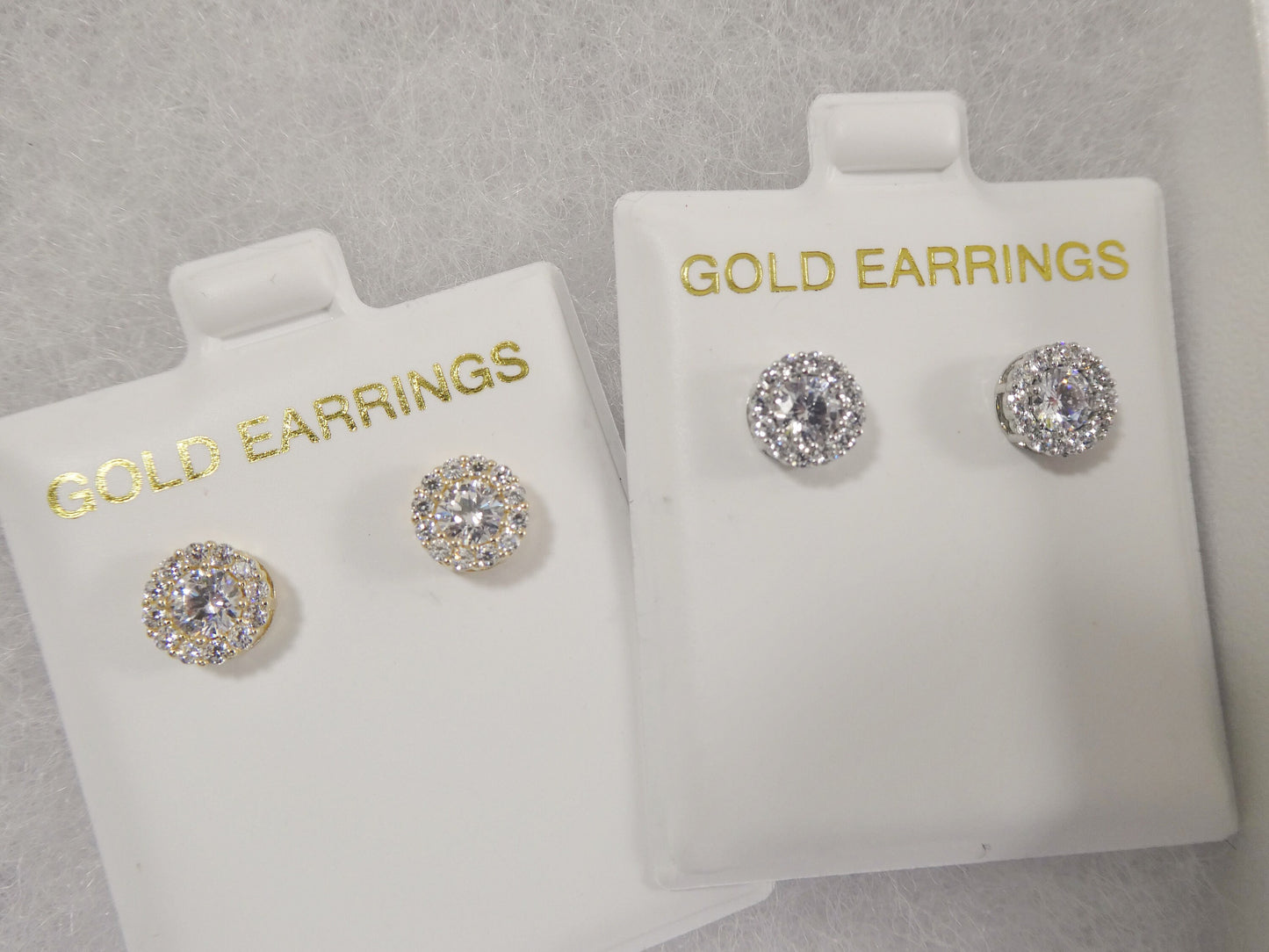 real 10k solid yellow gold push post circle stud earrings