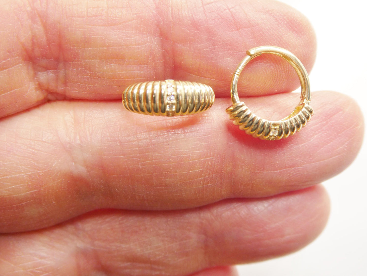 real 10k solid yellow gold designer earrings