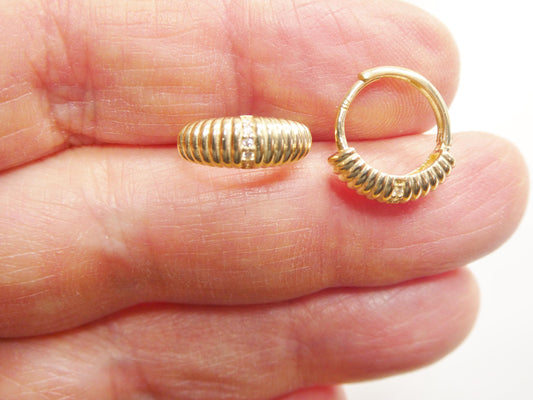 real 10k solid yellow gold designer earrings
