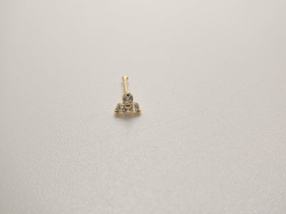 14k Real Solid Yellow Gold Triangle Nose Ring