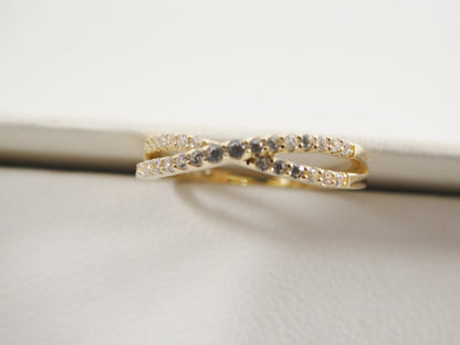 Real 14k Solid Yellow Gold Women's Classic Micro Pave Setting Pinky Ring