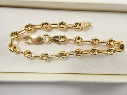 Real 925 Sterling Silver Puff Mariner Bracelet/Anklet