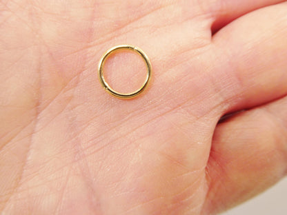 14k Real Solid Yellow Gold Hoop Earring Cartilage Daith Ring Piercing