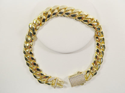 18k Gold Filled Monaco 10mm Bracelet 7" 8" Length