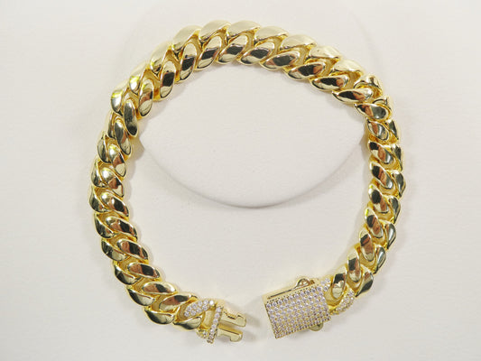18k gold filled Monaco 10mm bracelet 7" 8" length