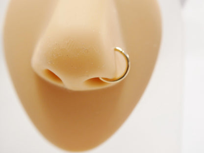 14k Real Solid Yellow Gold Hoop Earring Cartilage Daith Ring Piercing