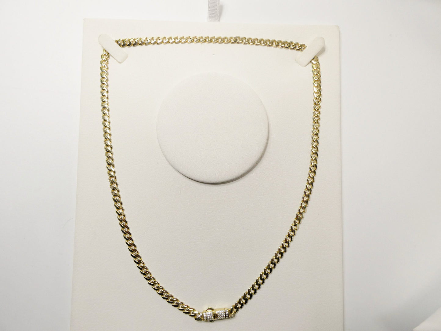 real 10k solid yellow gold 5mm Monaco necklace