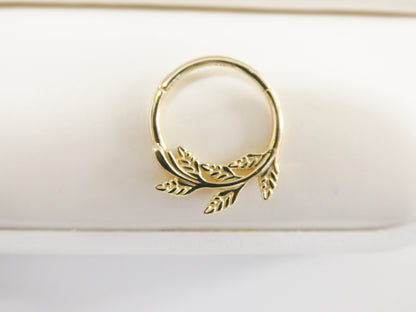 14k Real Solid Yellow Gold Cartilage Daith Septum Body Ring Piercing